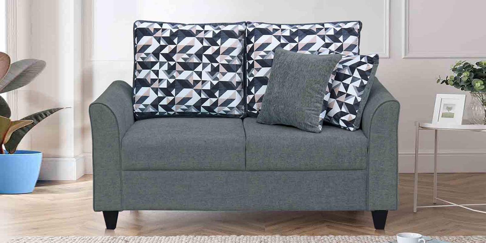 Buy Regal Fabric 2 Seater Sofa in Grey Colour at 44 OFF by ARRA Pepperfry