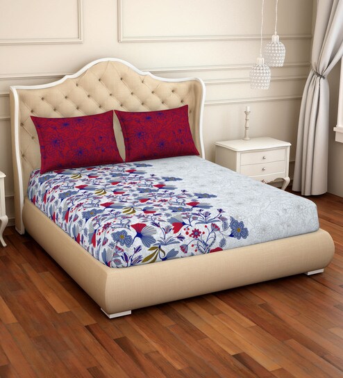 Buy Cotton 144tc Double Bedsheet With 2 Pillow Covers By Core