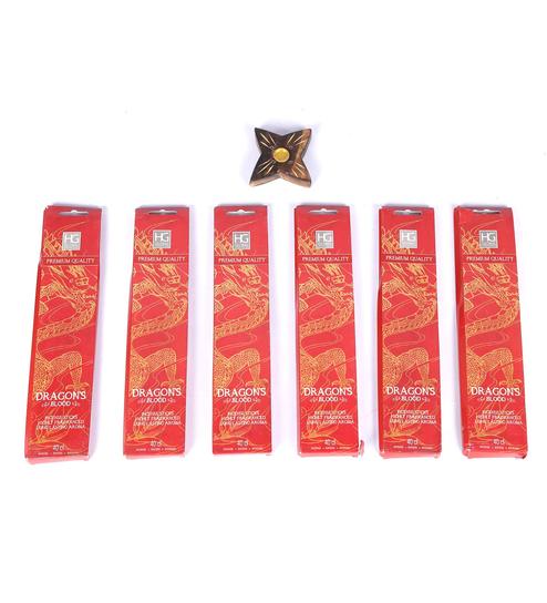 Buy Red Wood Highly Fragranced Dragon Blood Incense Sticks With Holder Set Of 7 By Hosley Online Incense Sticks Spiritual Home Decor Pepperfry Product