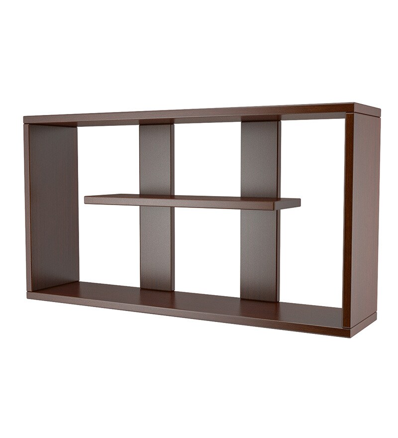 Home Sparkle Rectangular Brown Wall Shelf by Home Sparkle Online