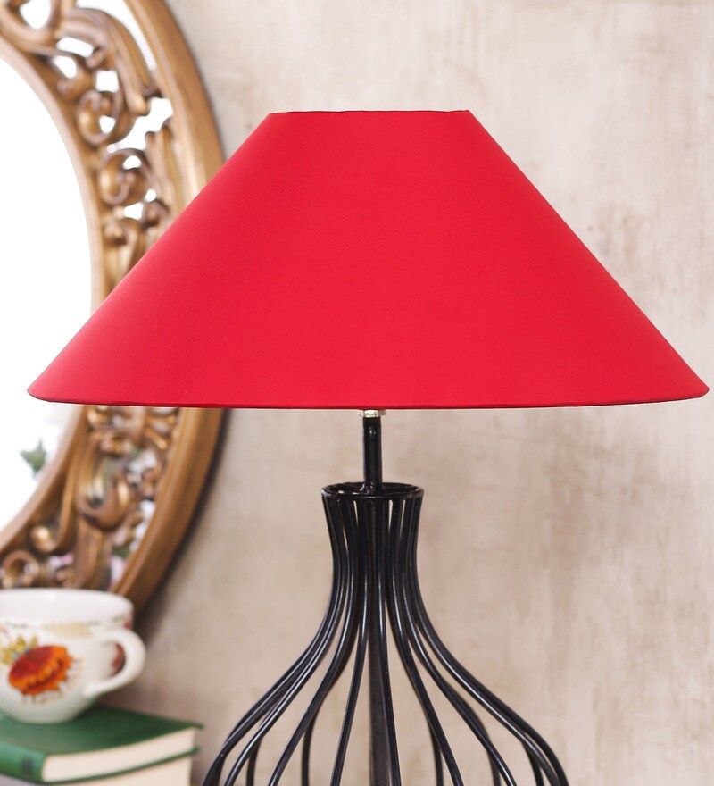 Buy Red Cotton And Stiffener Lamp Shade By New Era Online