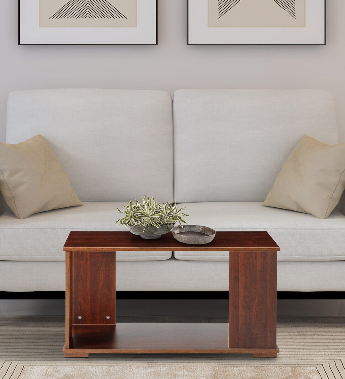 Buy Risako Coffee Table in Walnut Finish Online Contemporary Coffee