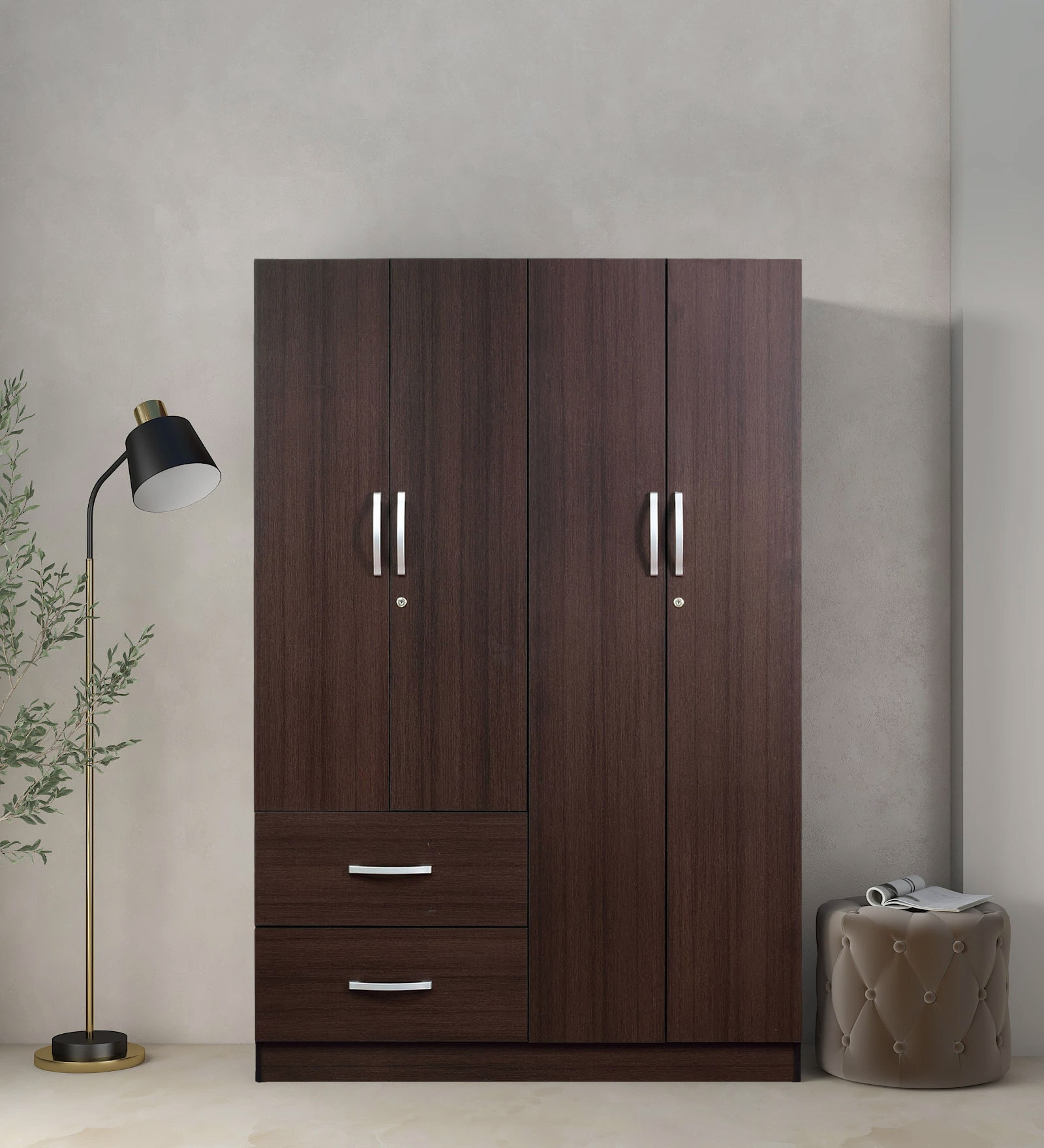 Buy Rikotu 4 Door Wardrobe In Wenge Finish At 26% OFF By Mintwud From ...