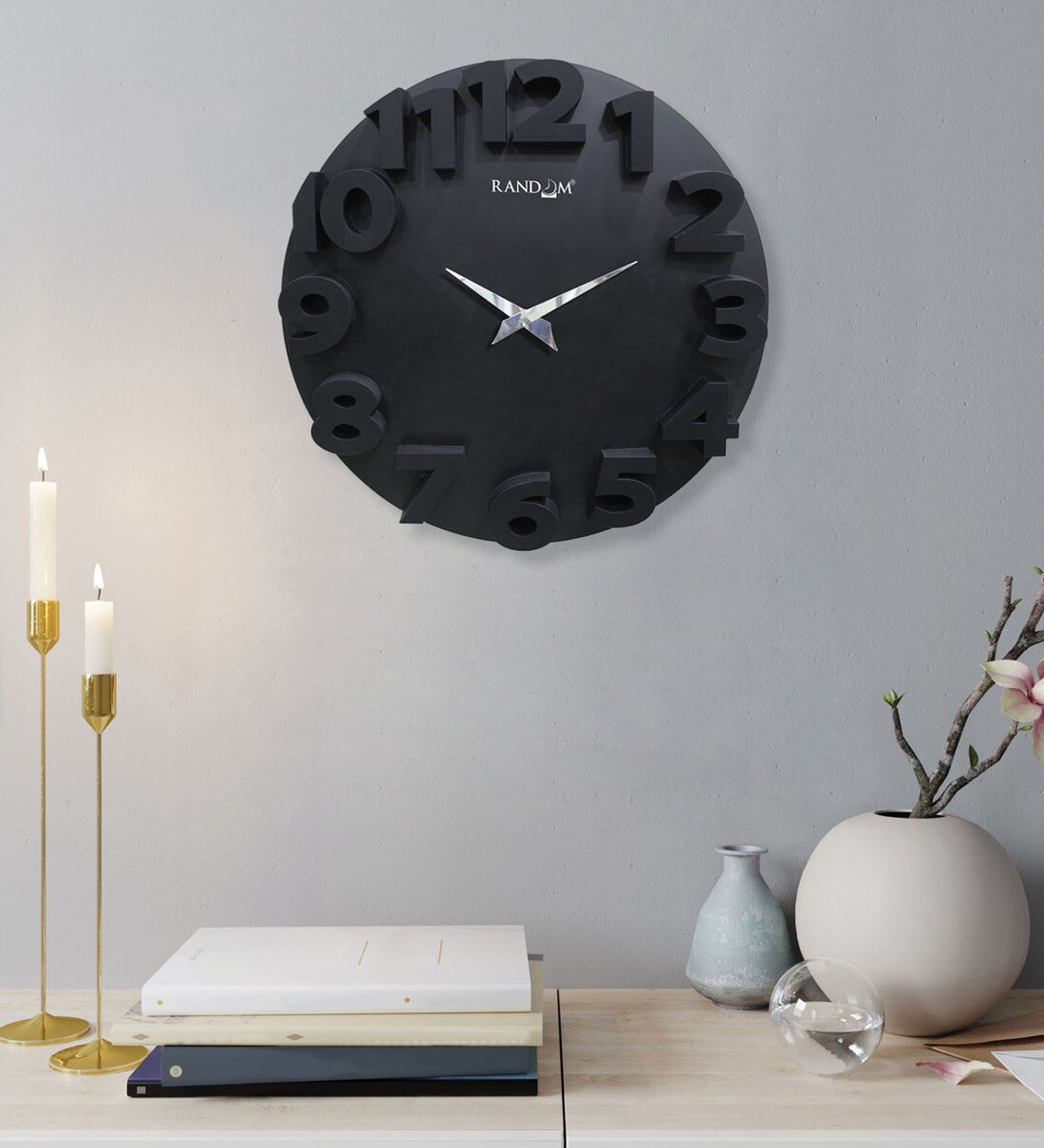 Buy Black Plastic Binder Modern Wall Clock at 61% OFF by Random | Pepperfry