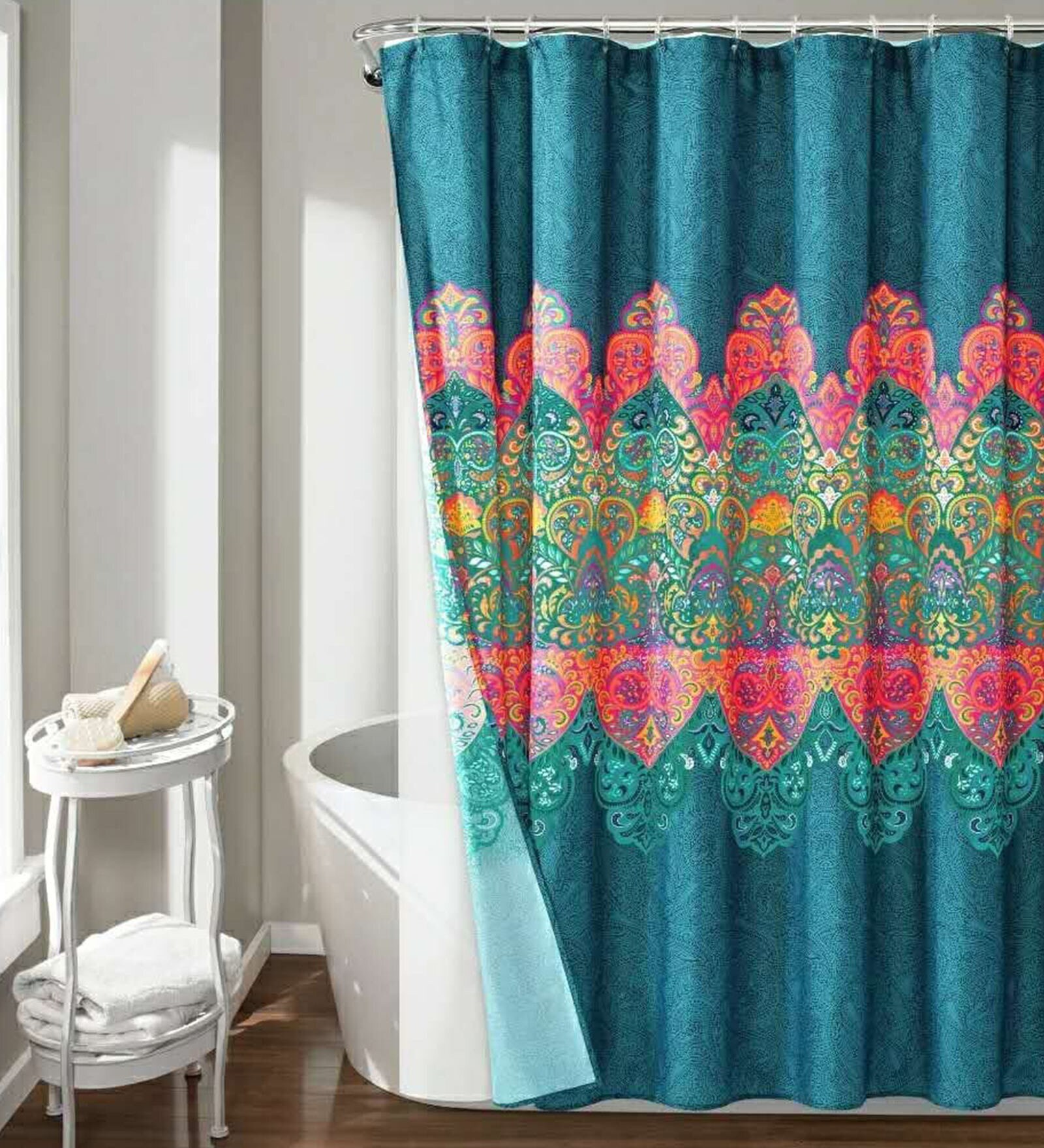 Buy Royal Blue Shower Polyester 6 Ft Blackout Eyelet Shower Curtain by