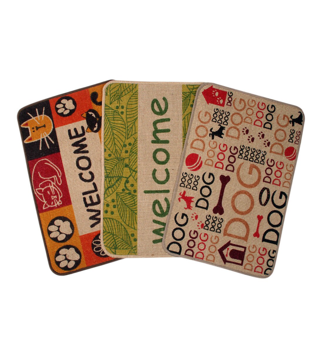 Buy Multicolor Jute Slogan Pattern 24X16 Inch Antiskid Set Of 3 Door