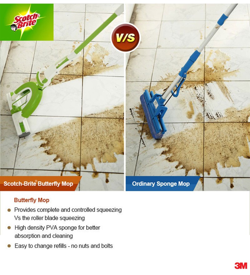 Buy ScotchBrite Butterfly Mop and Refill Combo Online Mops Floor Cleaning Housekeeping