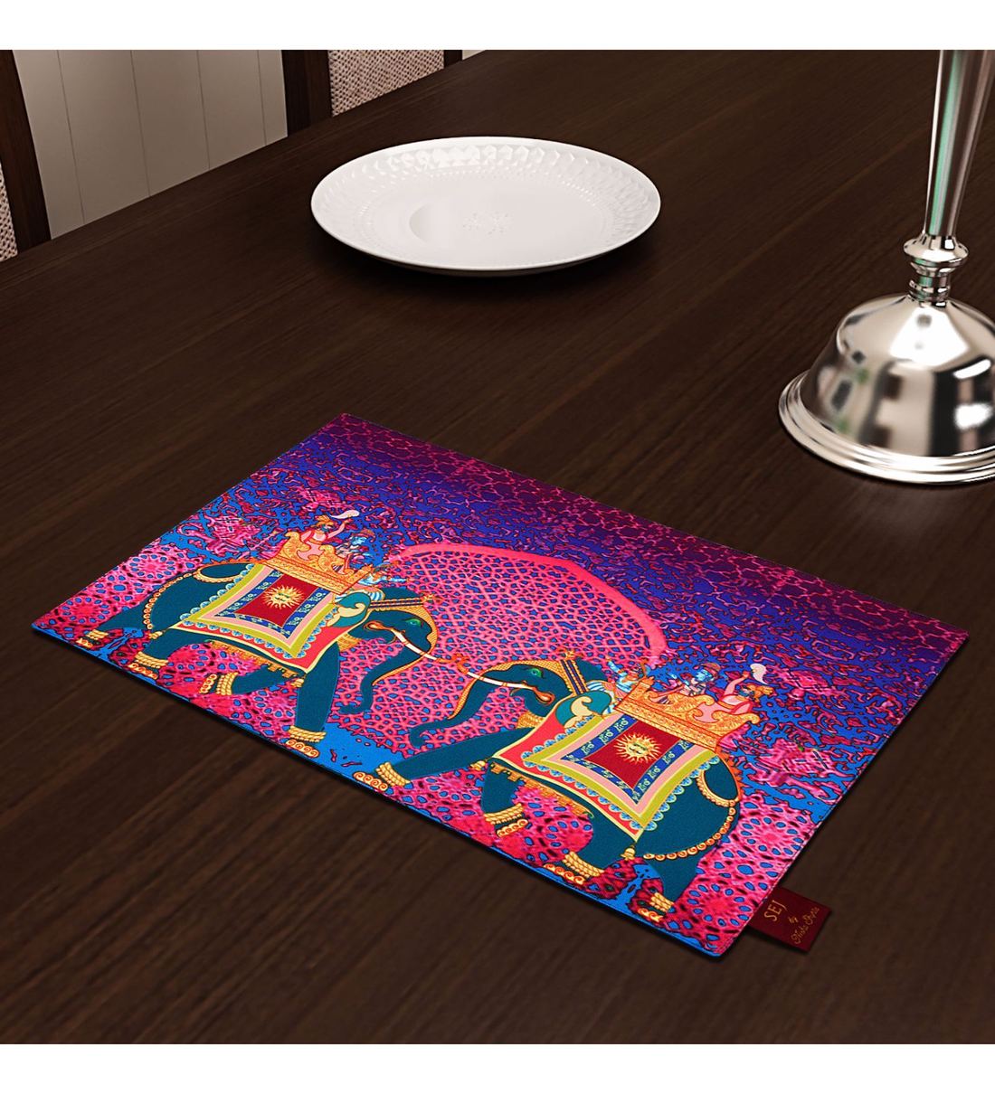 Buy Raja Rani (18x18) Purple & Pink Cotton (Set of 4) Placemat Online