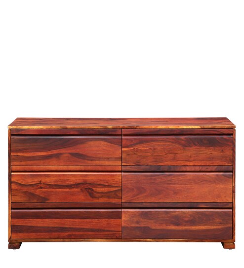 Buy Segur Solid Wood Chest Of Drawers In Honey Oak Finish By