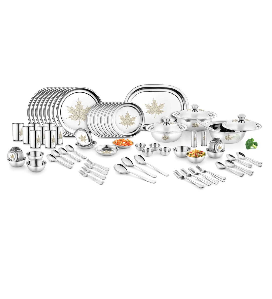 Buy Silver Set of 91 Stainless Steel Dinner Set Online Dinnerware