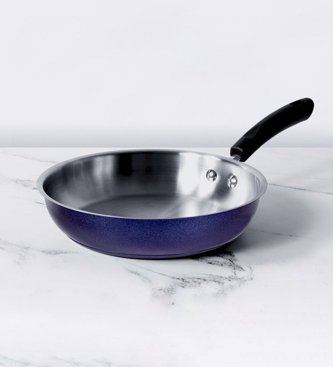 Buy Centennial 8 Inch Nickel Free Blue & Silver Stainless Steel Frying