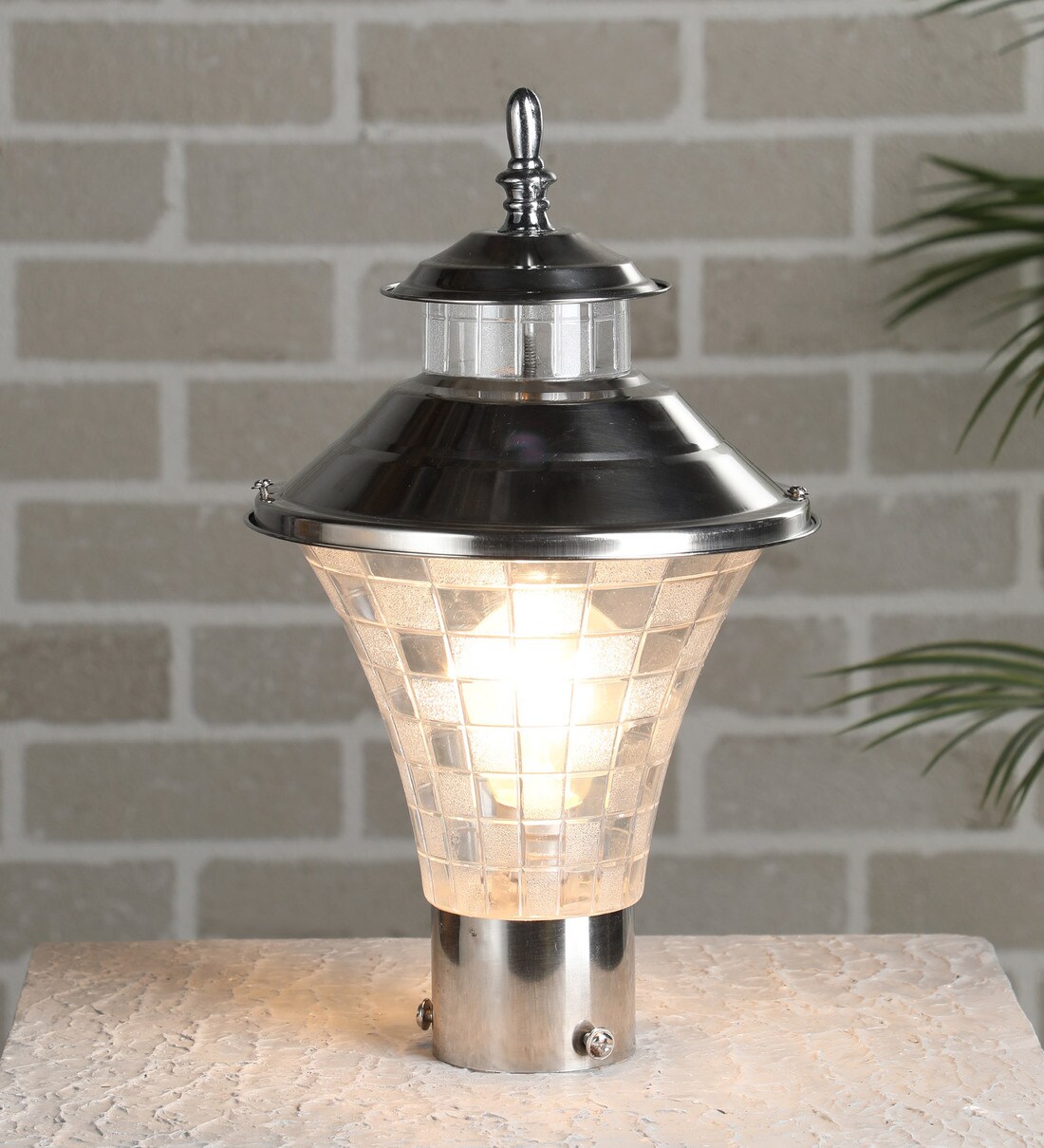 Buy Silver Metal Gate Light by Superscape Outdoor Lighting Online