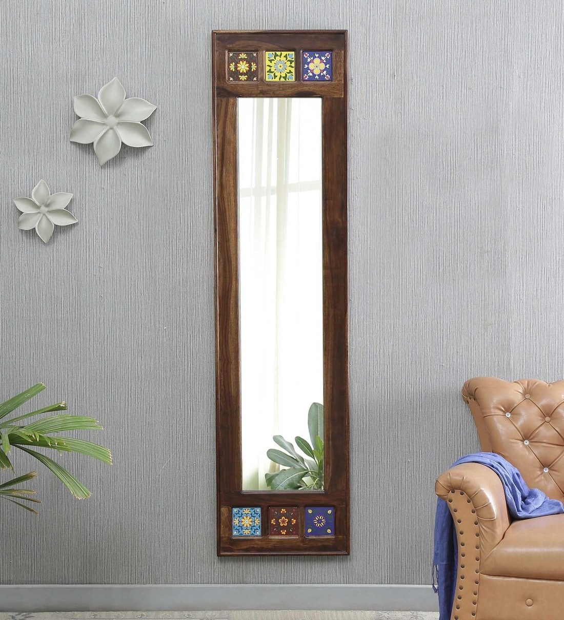 Buy Brown Sheesham Wood Fame Full Length Mirror Online Full Length