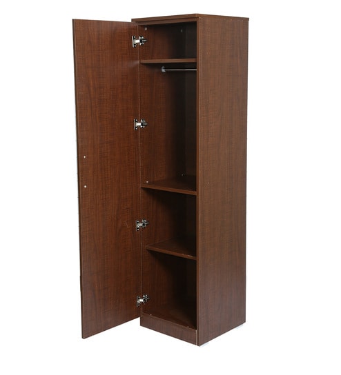 Buy Single Door Wardrobe In Walnut Finish By Fullstock Online 1