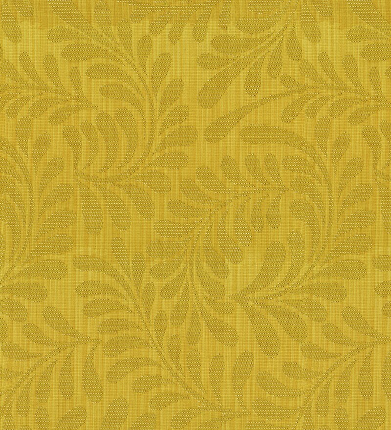 Skipper Mustard Yellow Leaf Motif Door Curtain 7 Ft by Skipper Online Door Curtains