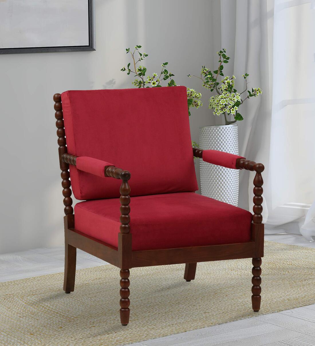 Buy Sloka Solid Wood Arm Chair In Honey Oak Finish Online Arm Chairs