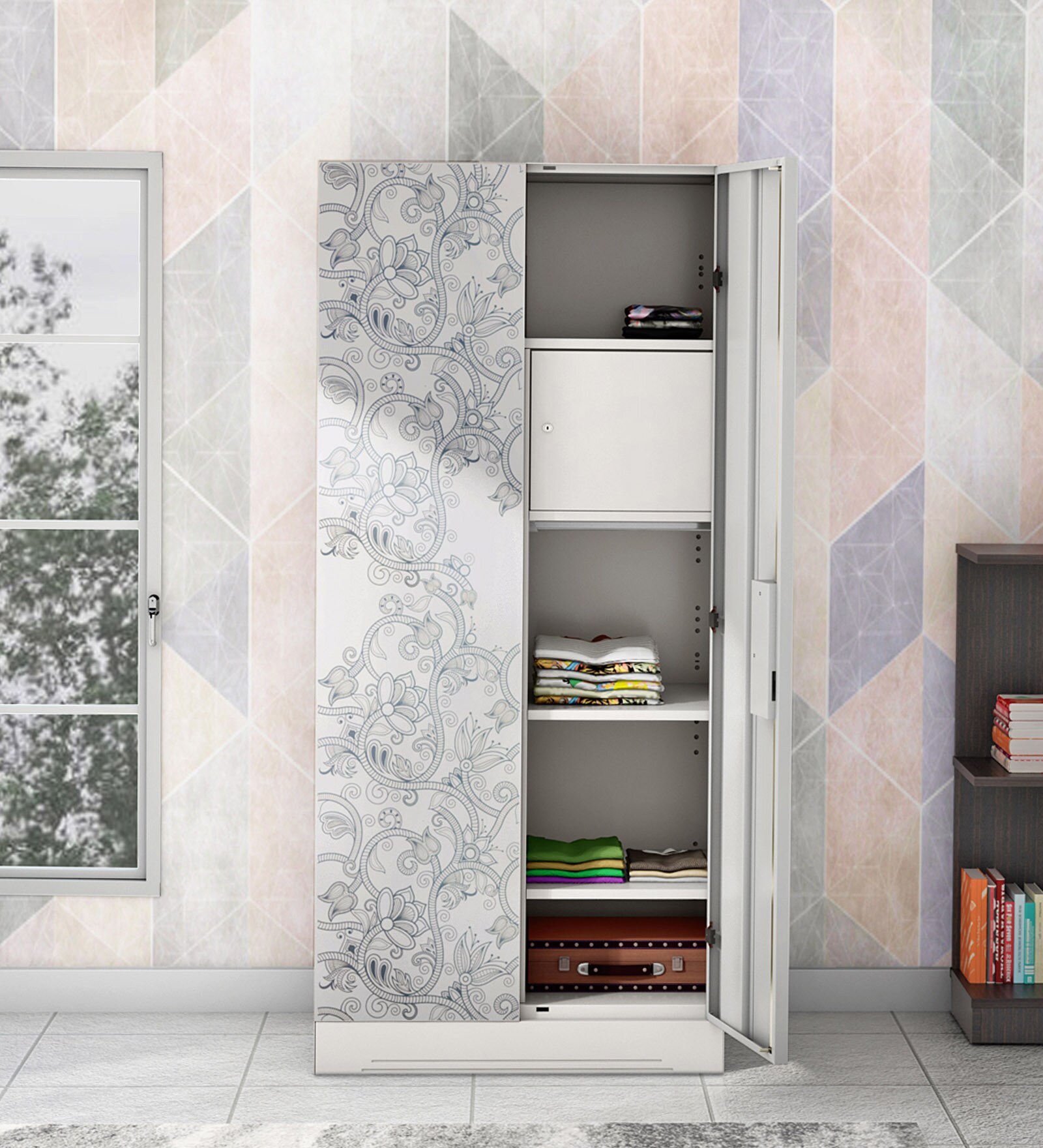 Buy Slimline 2 Door Almirah in Frost Grey Colour at 22 OFF by Godrej