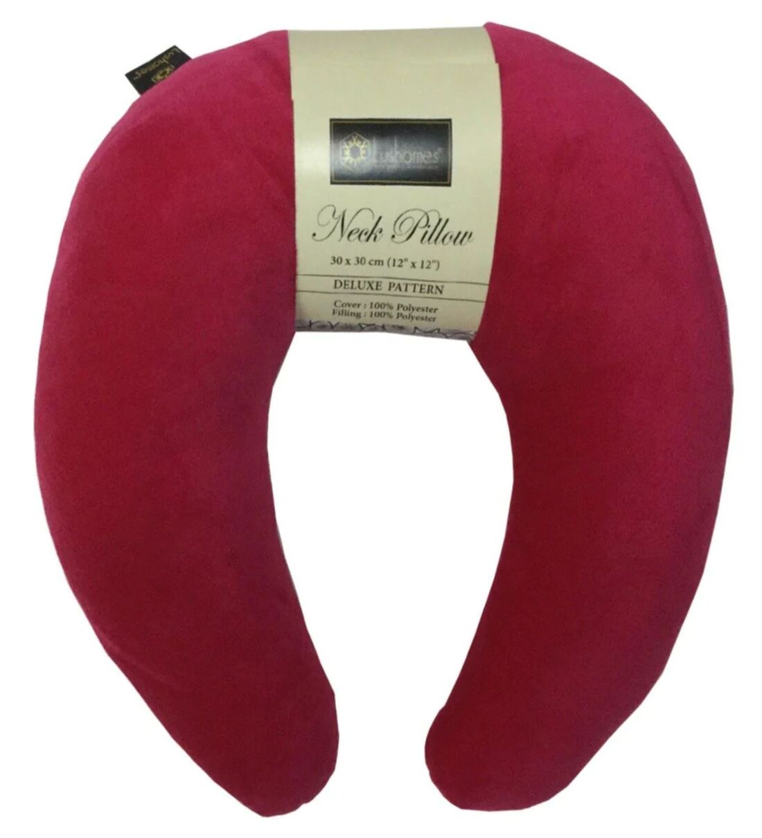 Buy Solid Pink U Shaped Memory Foam Neck Pillow with Snap button by