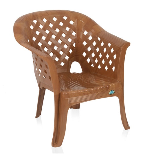 Buy Solocane Set Of 2 Plastic Chairs In Pear Wood Colour By