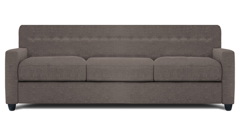 Buy Solitaire Three Seater Sofa In Grey Colour By Adorn Homez