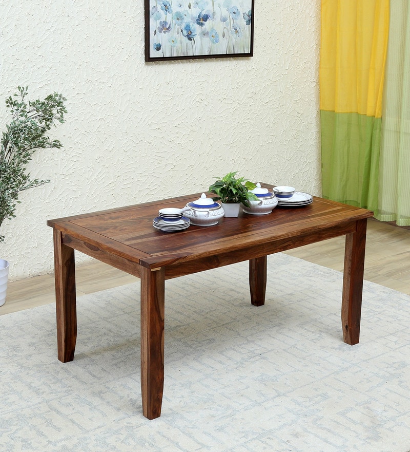 Buy Ritz Solid Wood 6 Seater Dining Table in Rustic Teak ... on {keyword}