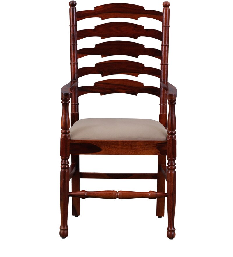 Buy Zenith Solid Wood Arm Chair in Honey Oak Finish by Amberville