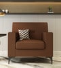 Adorn Homez Solitaire Fabric 1 Seater Sofa in Brown Colour