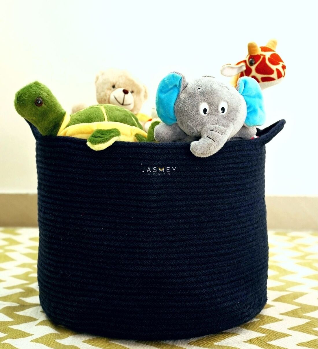 Buy Spacious Black Jute Laundry Basket by Jasmey Homes Online Laundry