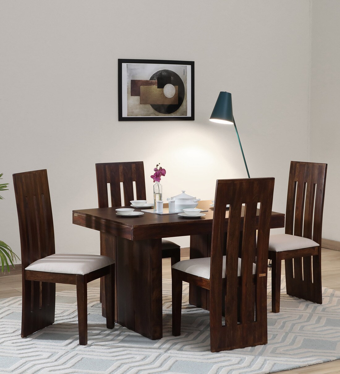 Buy Speyer Sheesham Wood 4 Seater Dining Set In Scratch Resistant ...