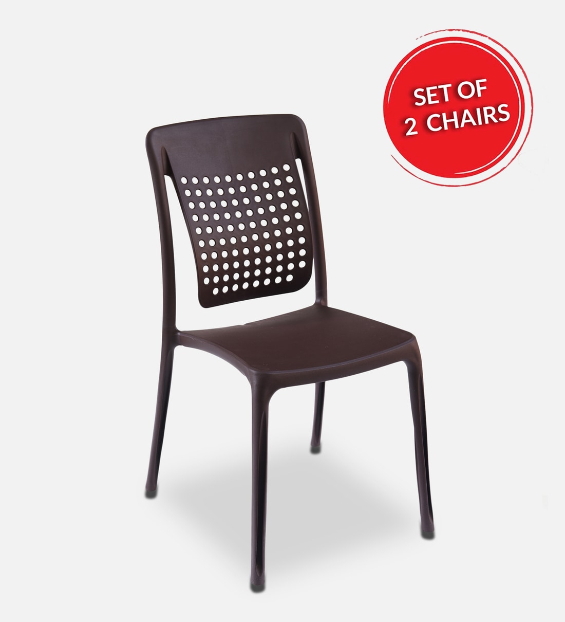 Buy Spinecare Plastic Chairs in Brown Finish (Set Of 2) Online
