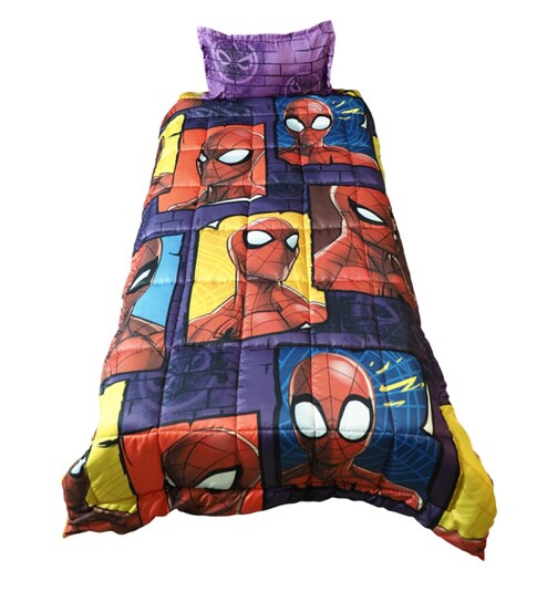 Buy Spider Man Comforter Set In Multicolour By Cot Candy Online