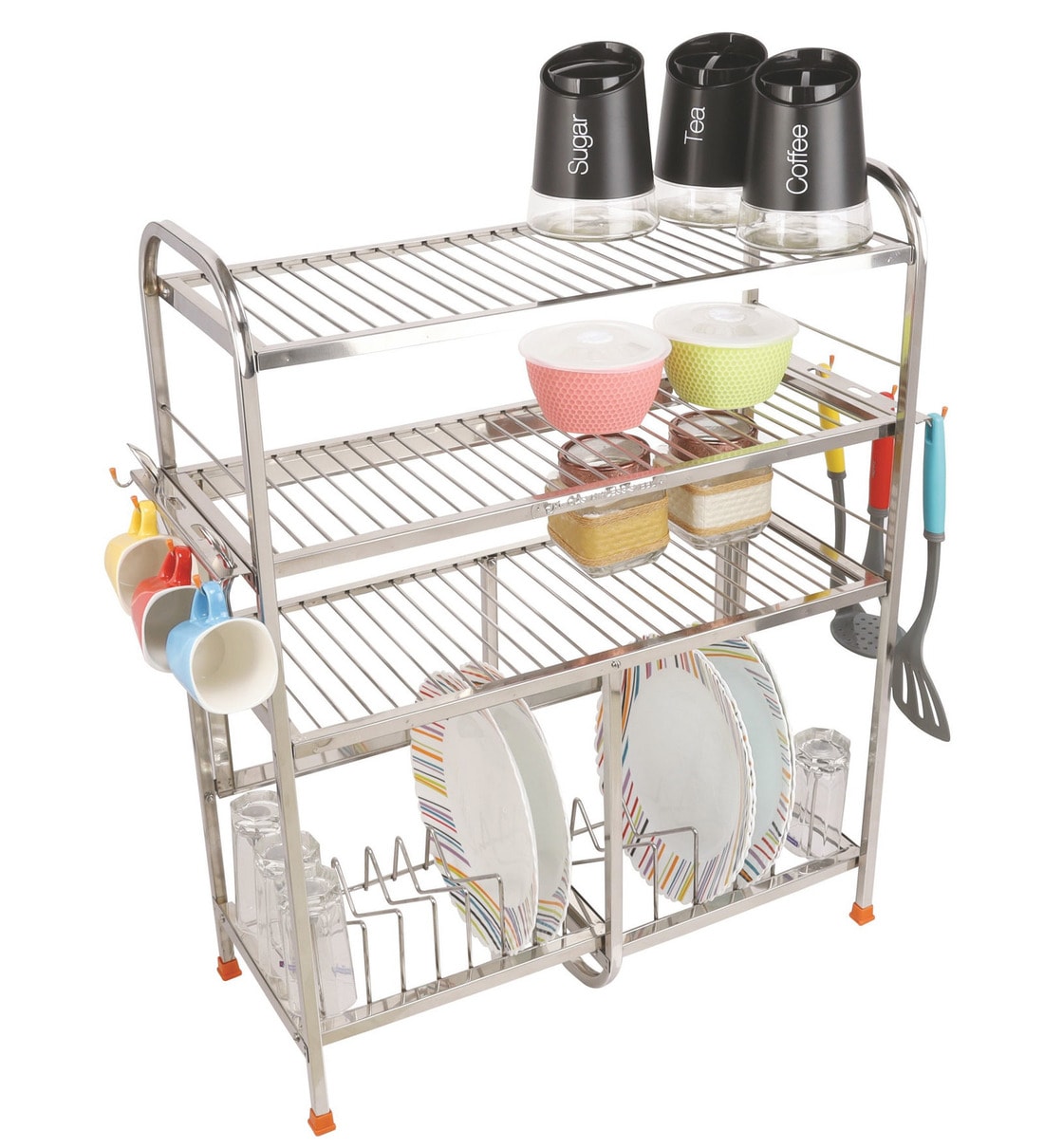 Buy Stainless Steel Silver Kitchen Utensils Rack by Amol Online Utensil Racks Organisers