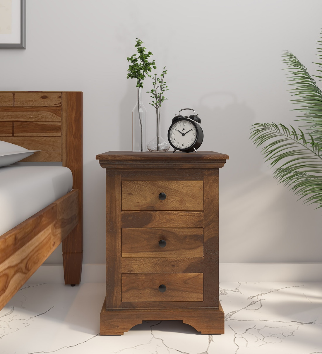 Buy Stanfield Sheesham Wood Bedside Table In Provincial Teak Finish