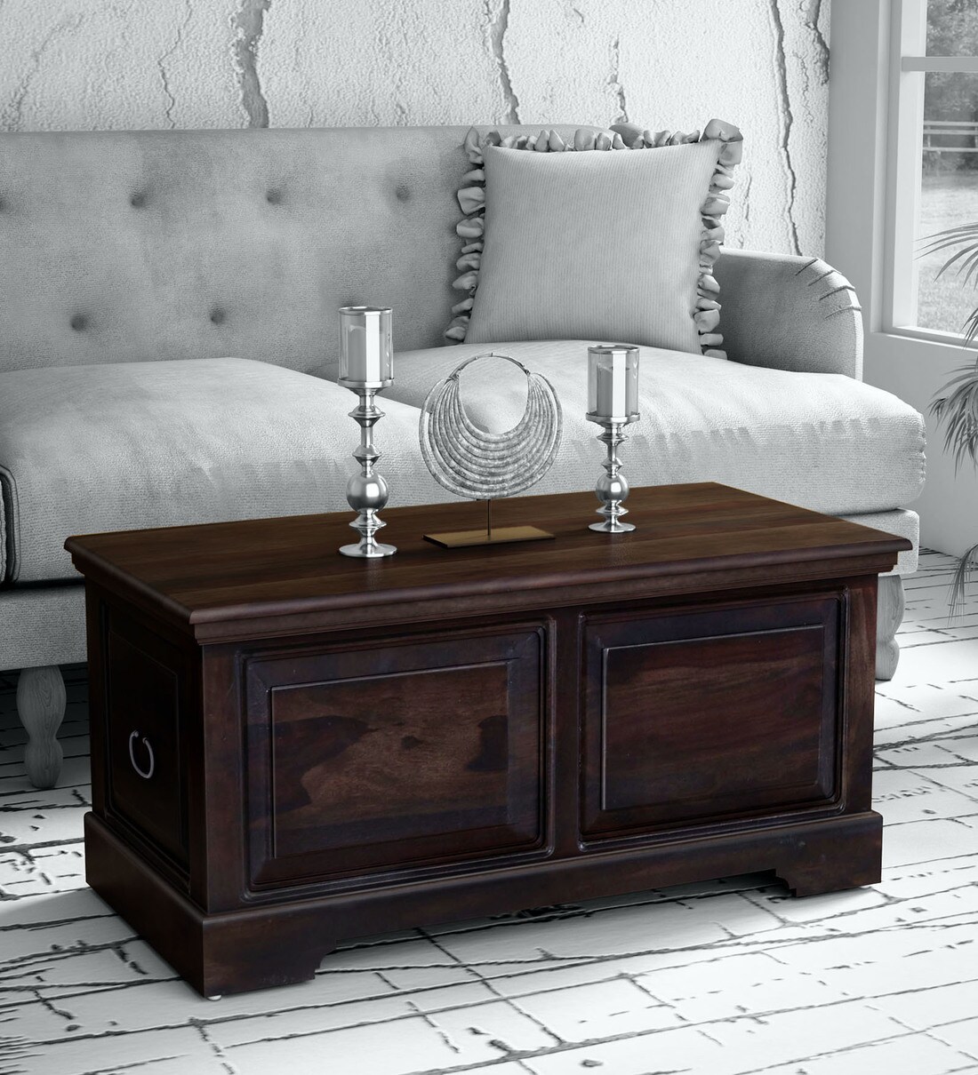 Buy Stanfield Sheesham Wood Linen Trunk in Warm Chestnut Finish Online Linen Trunks Linen