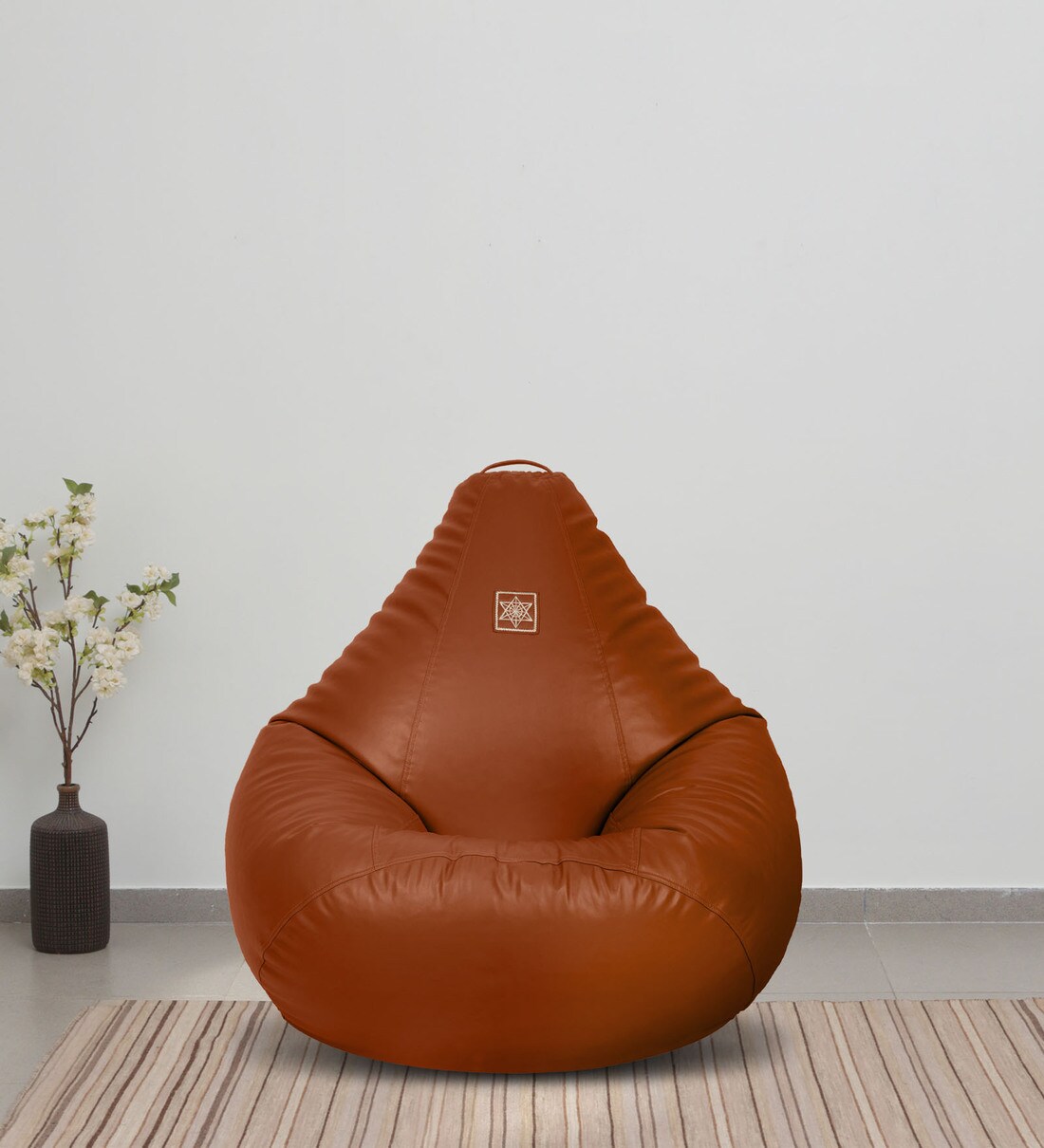 Buy Stylish XXL Leatherette Bean Bag Cover in Tan Colour Online - Bean ...