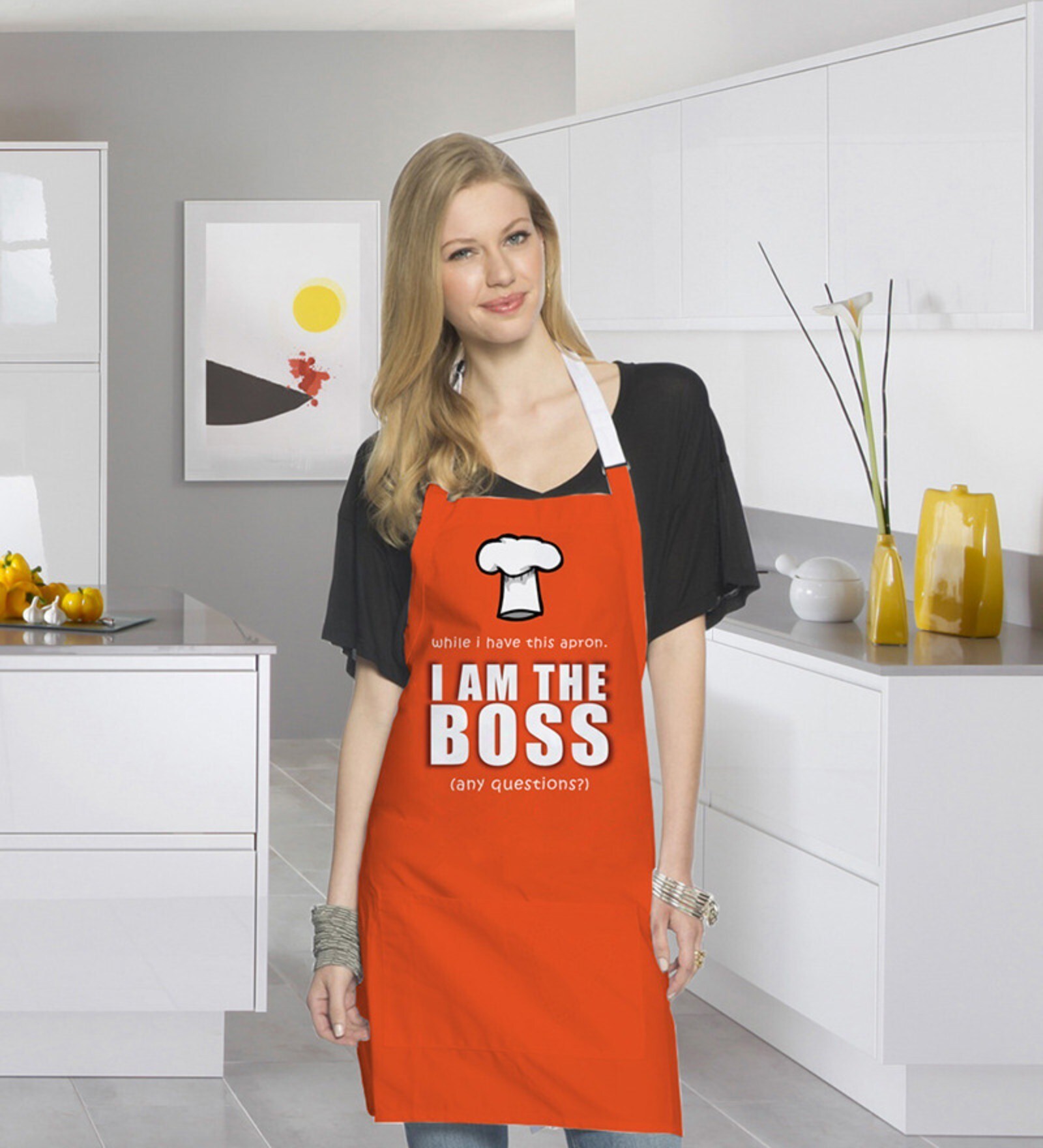 Buy Stybuzz Orange Cotton Kitchen Aprons Online Discontinued
