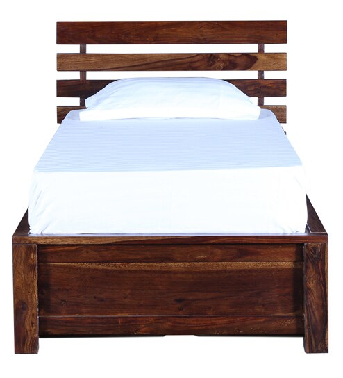 Buy Stigen Solid Wood Single Bed With Trundle In Provincial Teak