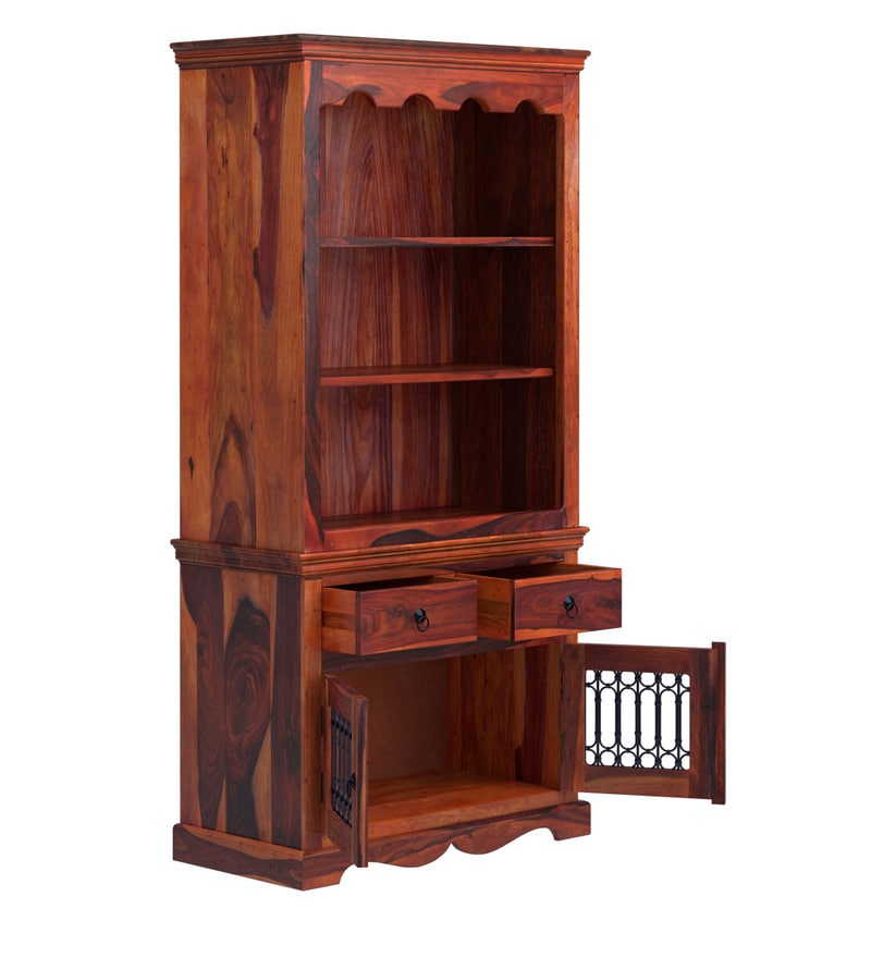 Buy Stafford Solid Wood Hutch in Honey Oak Finish by Amberville Online Hutch