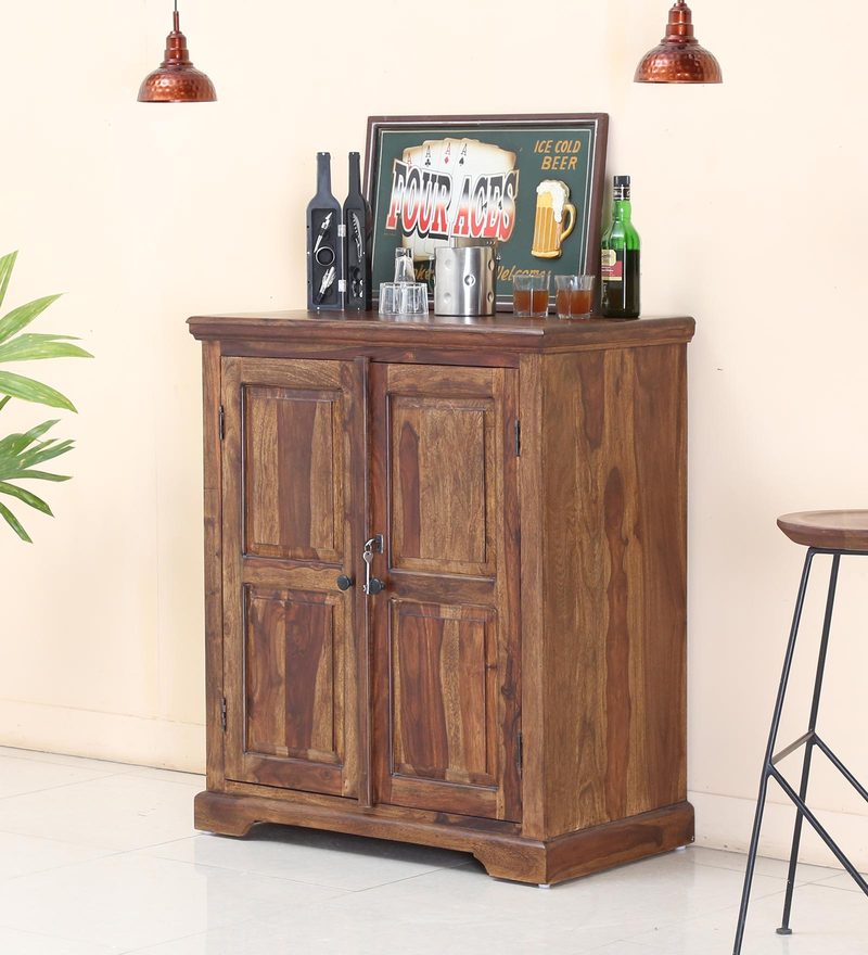 Buy Stanfield Solid Wood Bar Cabinet In Provincial Teak Finish By