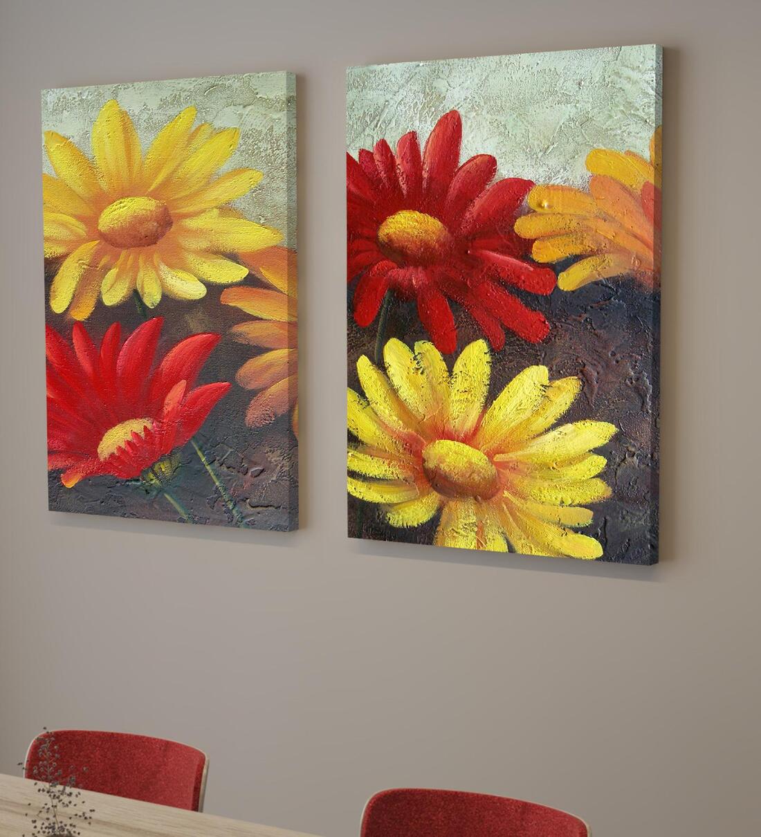 Buy Sunflower Multicolour Synthetic Wood (Set of 2) Art Panels at 50