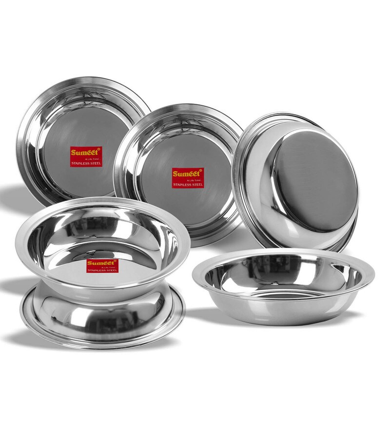 Buy Sumeet Stainless Steel Heavy Gauge Multi Utility Serving Plates