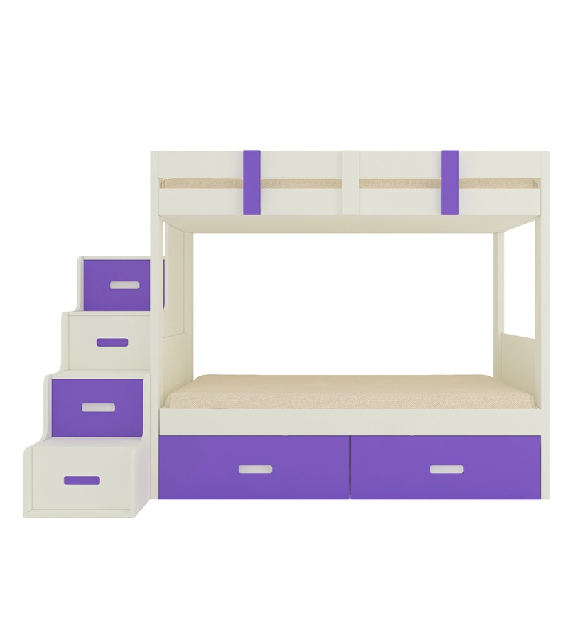 Buy Suvina Twin Bunk Bed With Storage Steps And Drawers In Purple