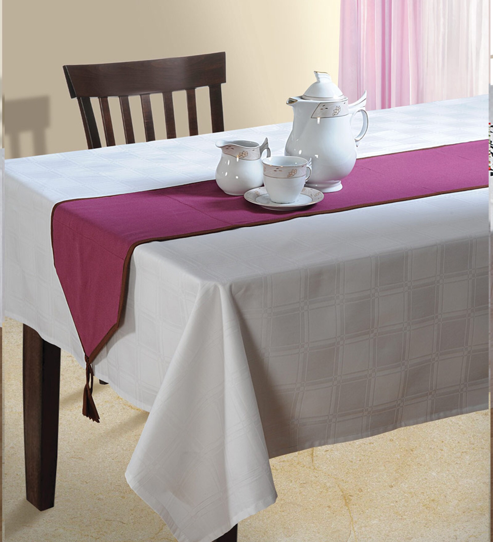 Buy Tonga White Cotton Table Runner at 35 OFF by Swayam Pepperfry