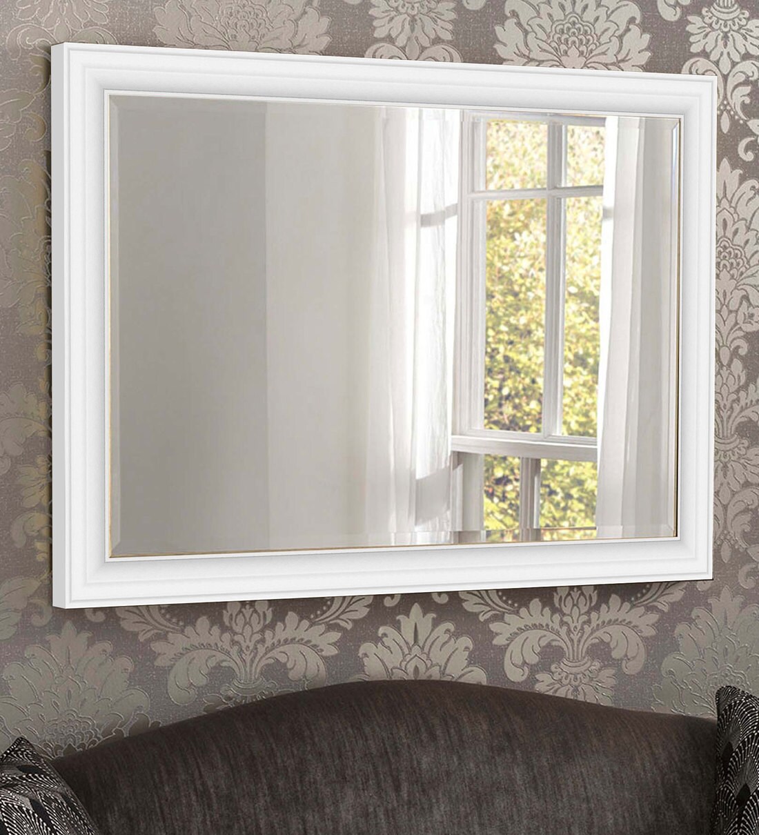Buy White Engineered Wood Classic Wall Mirror Online Wall Mirrors