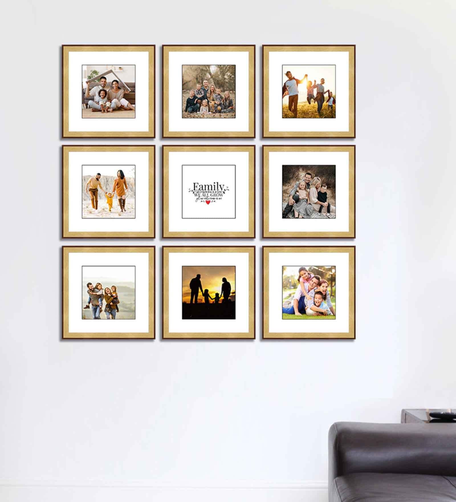Buy Brown Synthetic Wood Lydia Set Of 9 Collage Photo Frames at 40% OFF ...