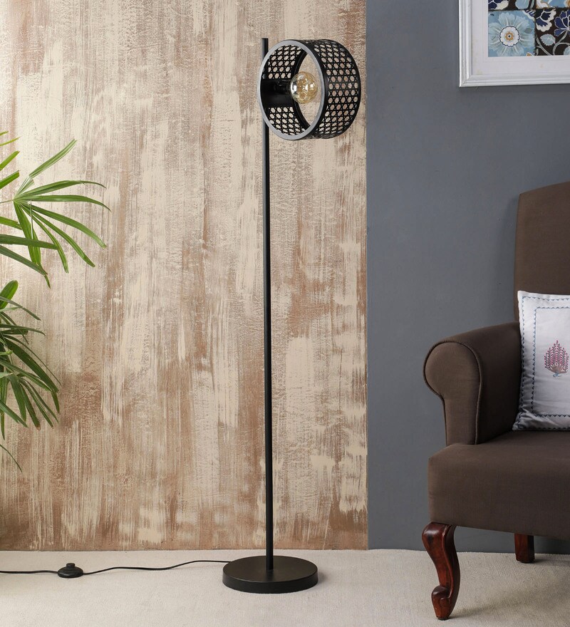 Buy Cadence Black Metal Shade Floor Lamp With Metal Base By
