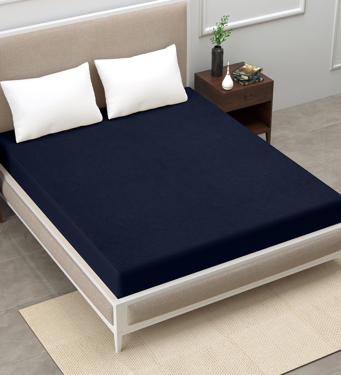 Buy Terry (78x48) Cotton Waterproof Queen Size Mattress Protector in