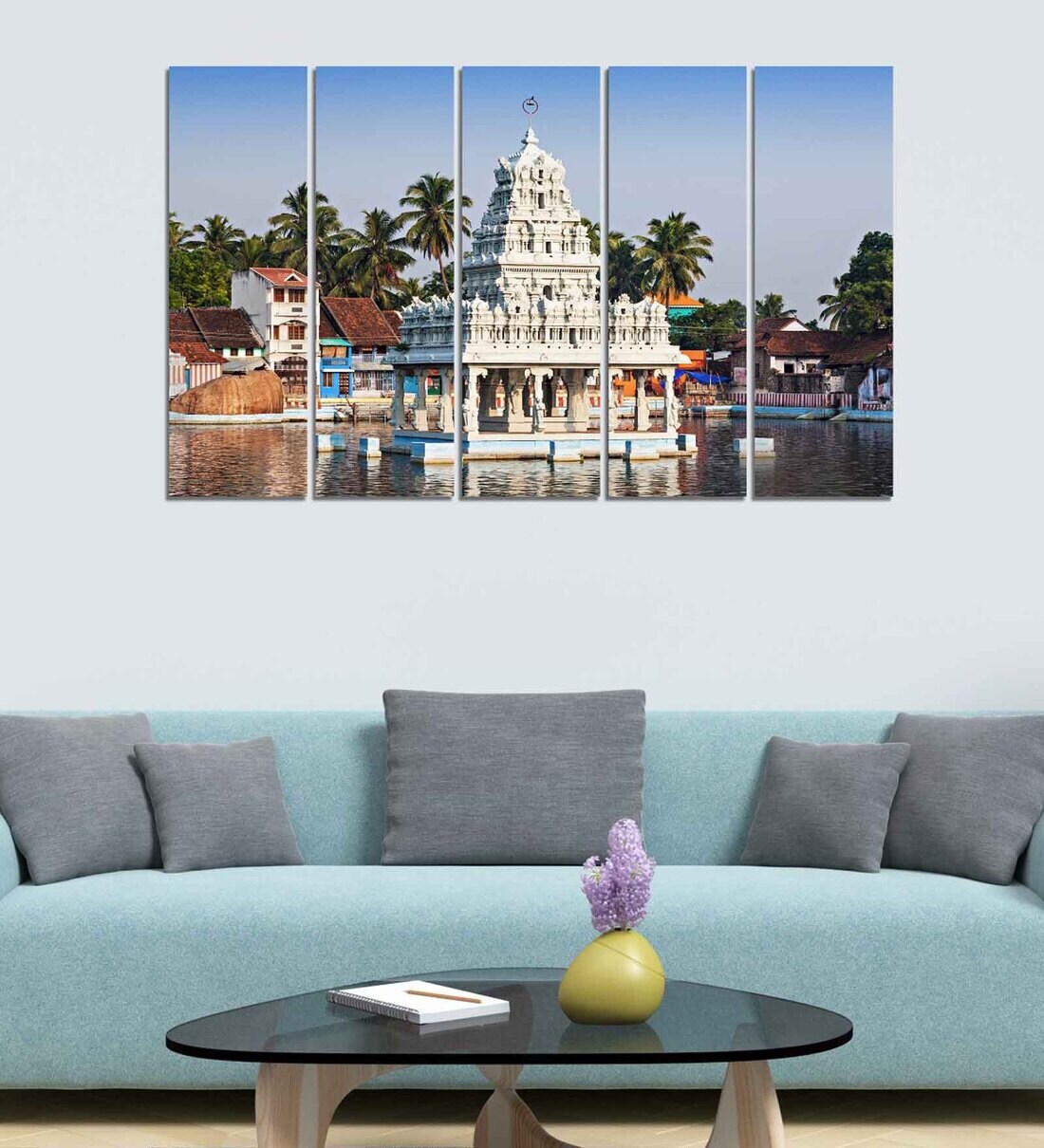 Buy Thanumalayan Temple Wood Framed Velvet Laminated Art Print by Wens