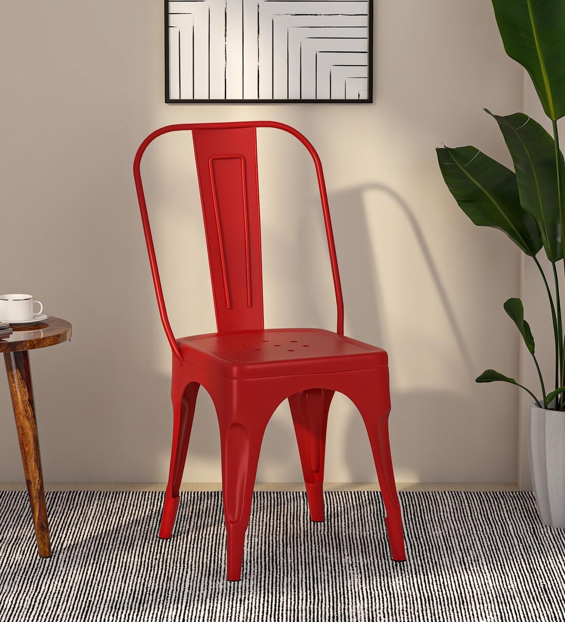 Buy Timpani Metal Iconic Chair in Red Colour at 10 OFF by Bohemiana