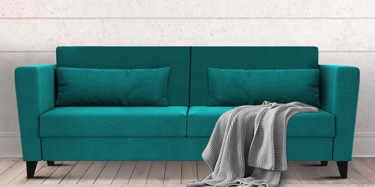 Buy Tokyo Fabric 3 Seater Sofa in Sea Green Colour Online